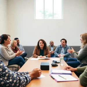 Community members in a meeting discussing ethics governance