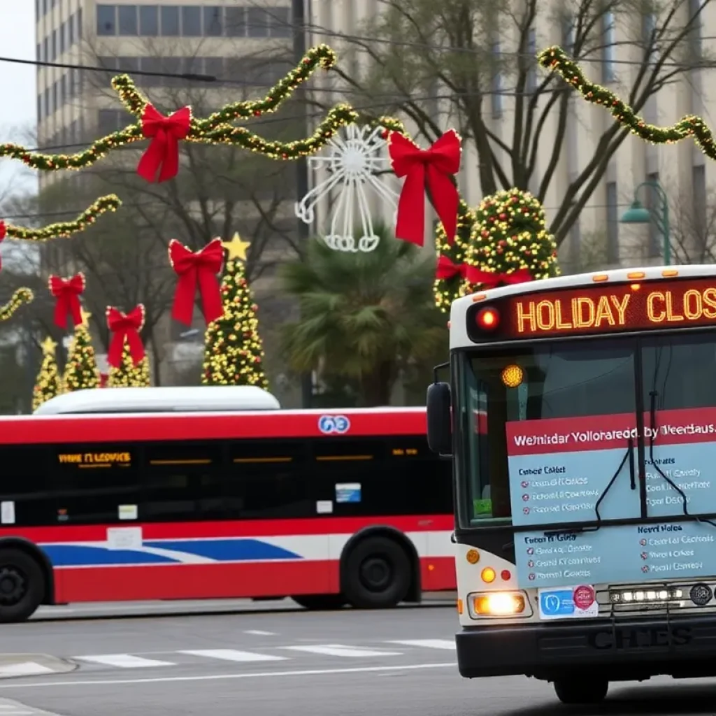 Festive decorations in Tallahassee during the holiday season