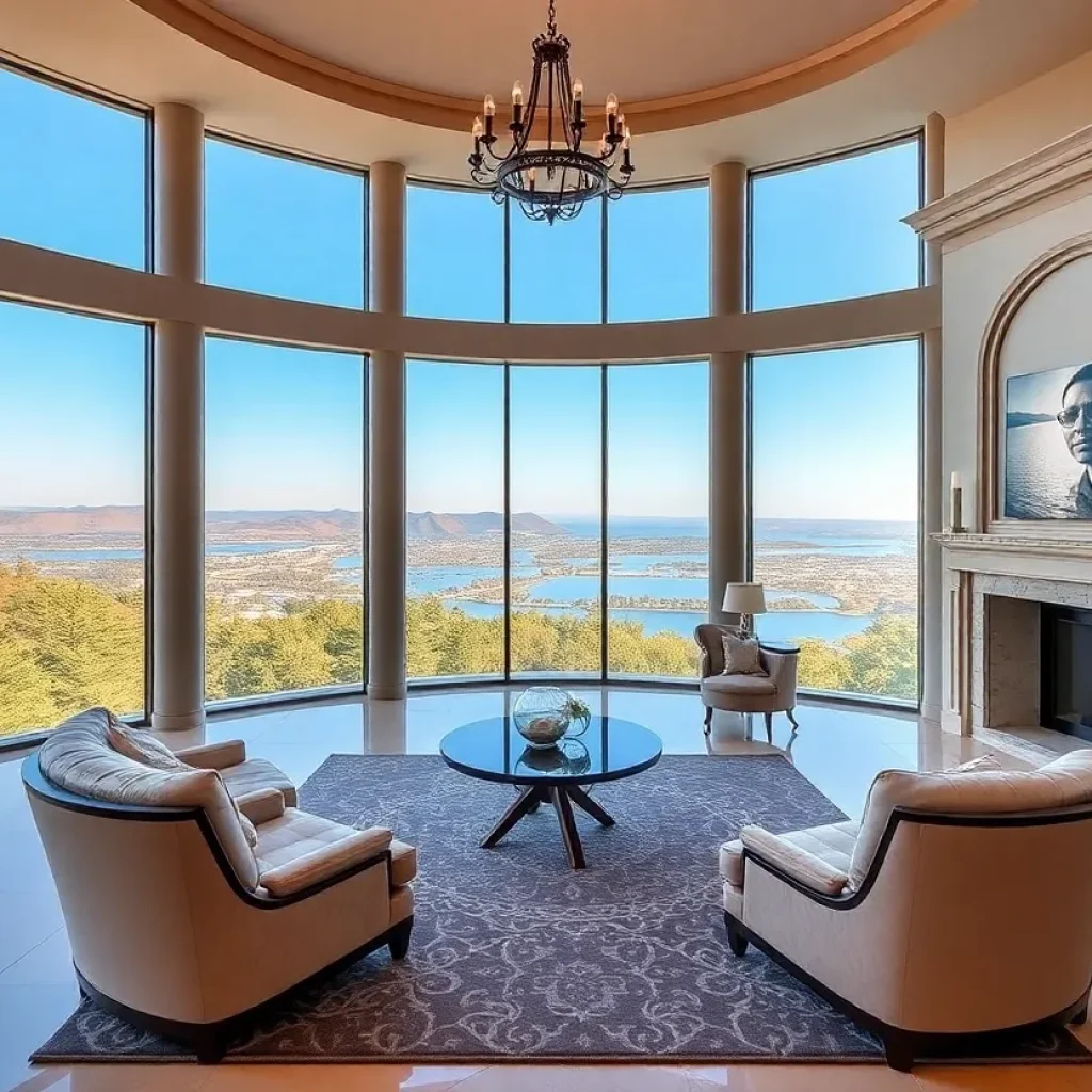 Elegant mansion with panoramic views and luxury finishes.