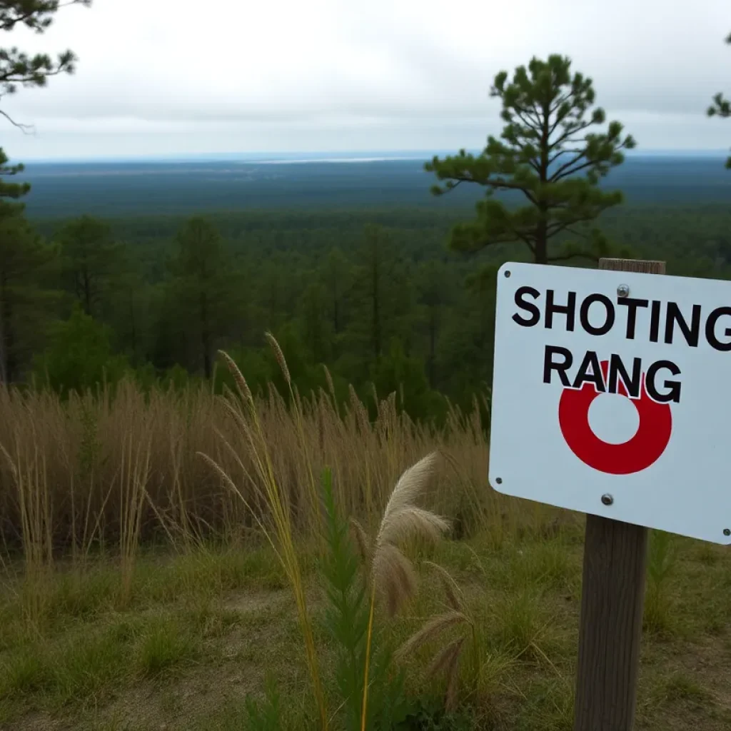 Scenic view of Apalachicola National Forest with a shooting range