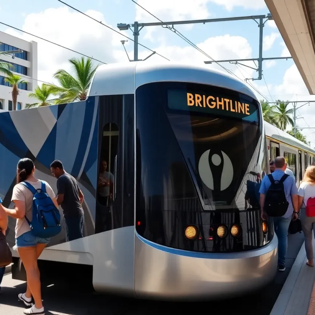 Brightline Commuters at South Florida Station