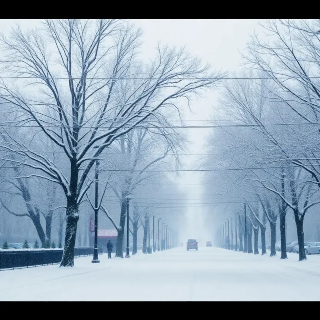 Washington D.C. Winter Storm Scene