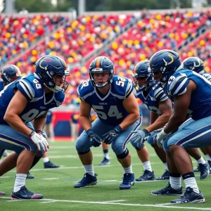 Defensive line practice at Florida State University