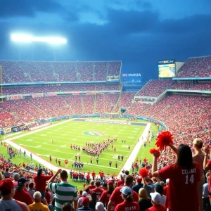 Excited fans at Florida State football game