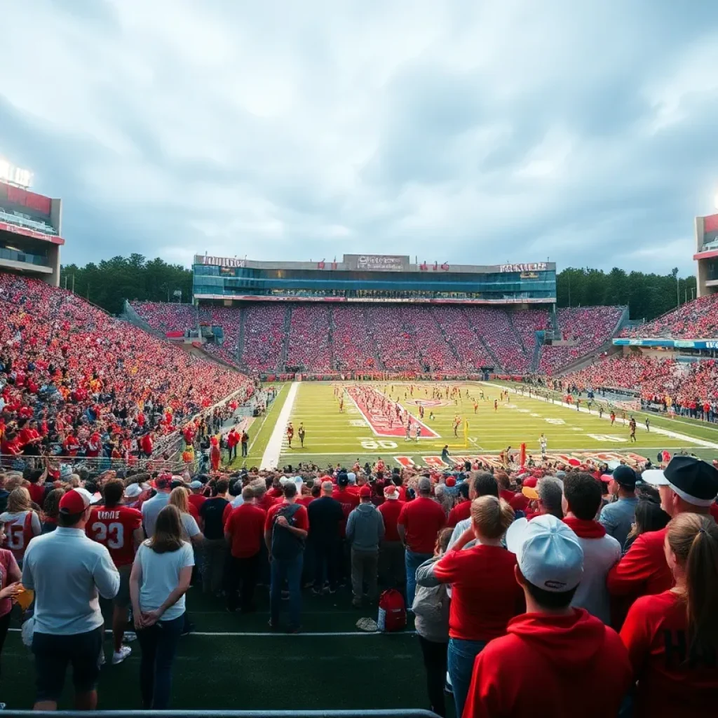 Crowd cheering at a Florida State University football game