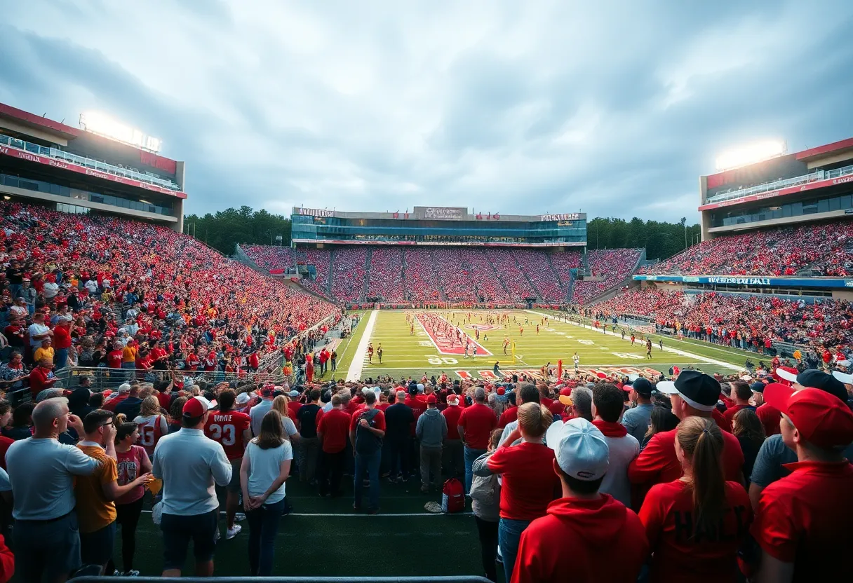 Crowd cheering at a Florida State University football game