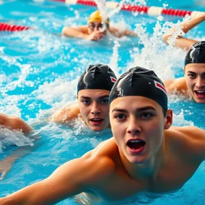 Swimmers training in a pool for Florida State University