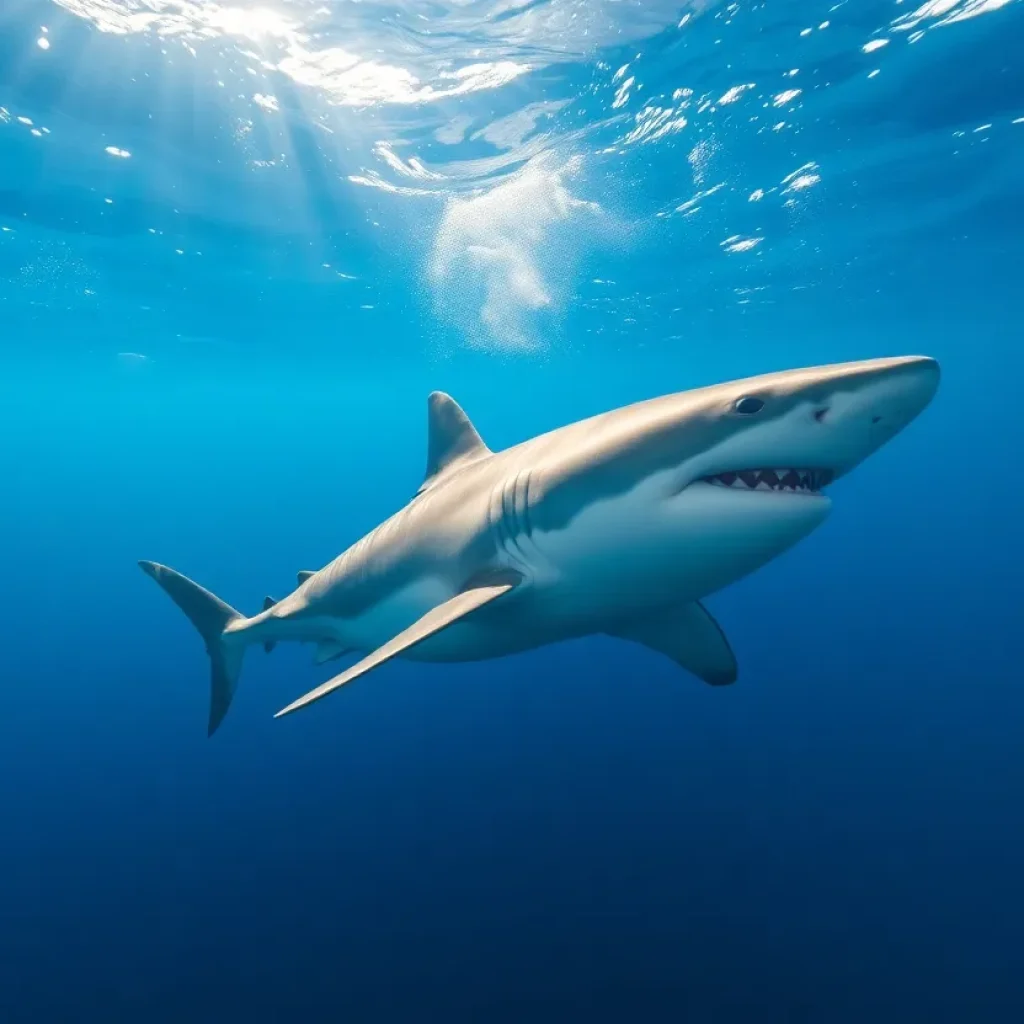 Great White Shark Swimming in Florida