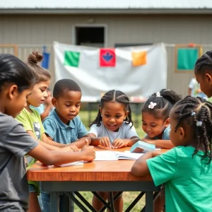 Children playing and engaging in community activities in Leon County.