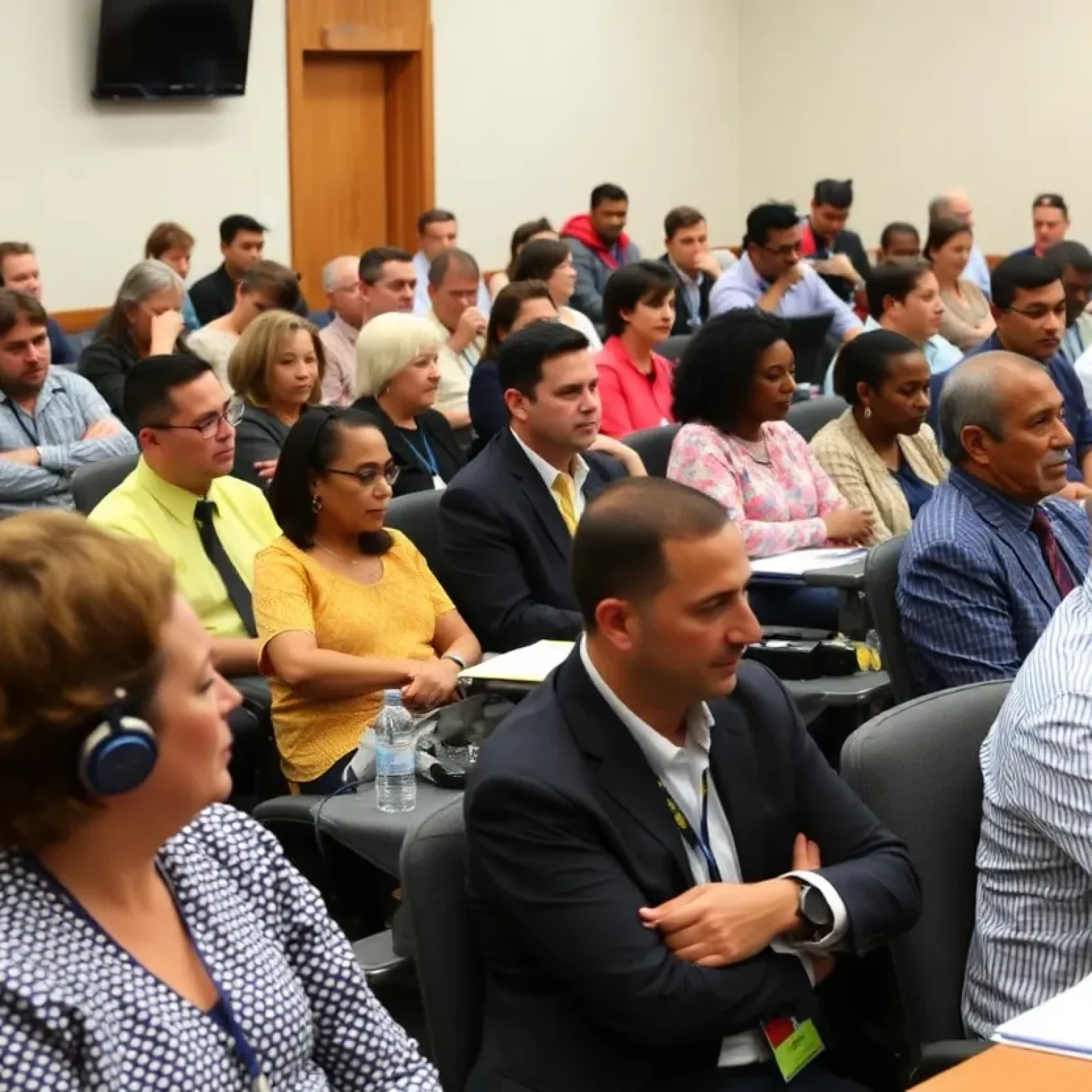 Community members participating in the Tallahassee City Commission meeting.