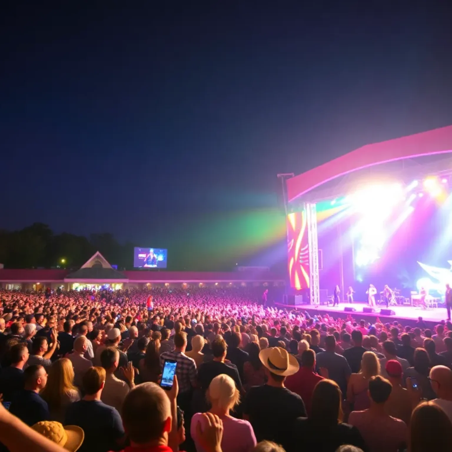 Crowd enjoying a concert at The Adderley Amphitheater in Tallahassee