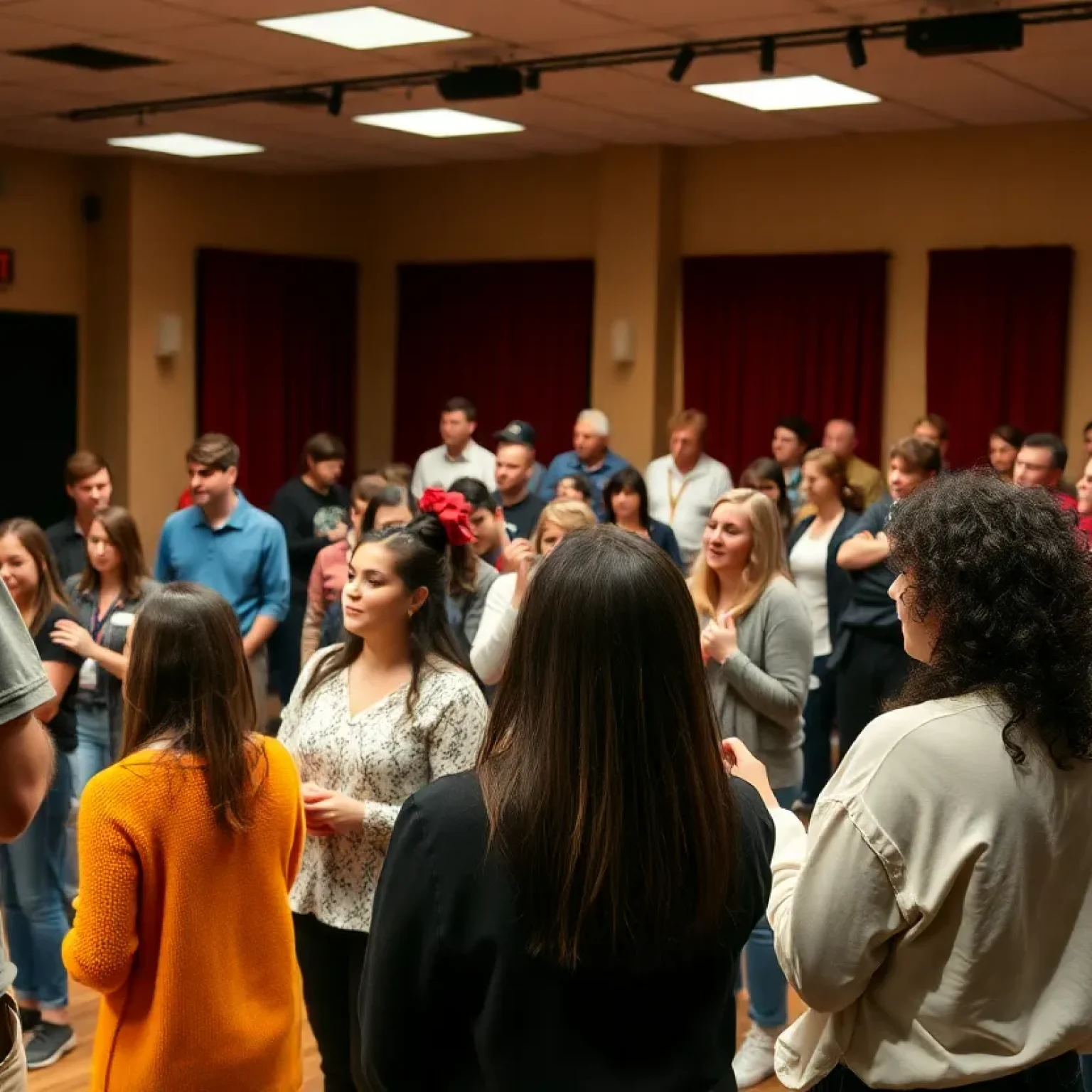 Cast members rehearsing for 'Fences' in a Tallahassee theater